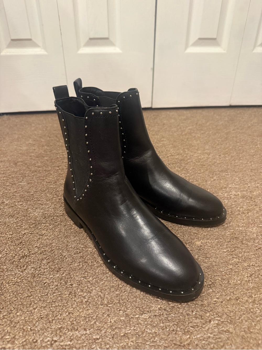 Rebecca Minkoff Stud-Trim Black Leather Chelsea Boots - Women